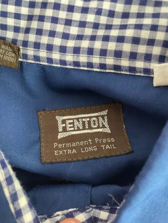 Vintage Fenton Permanent Press Blue Western Pearl Snap Shirt Mens Sz Large - Picture 2 of 12
